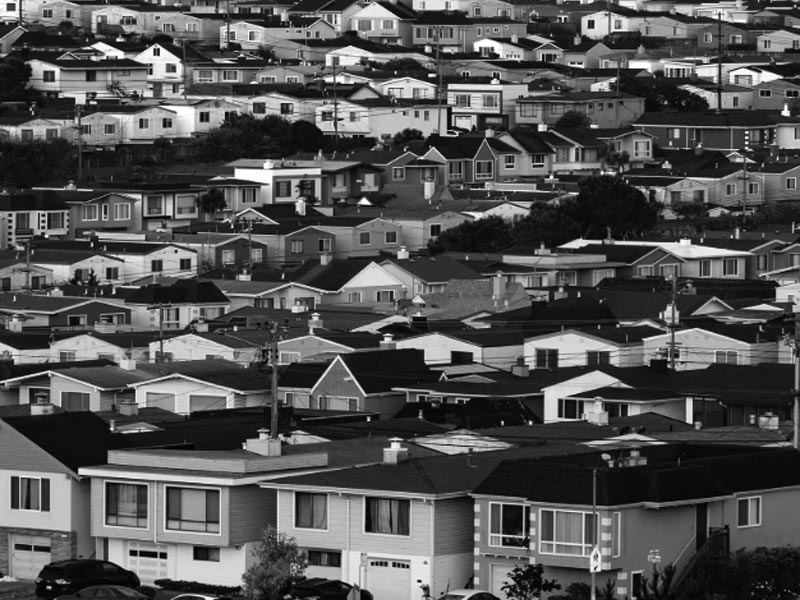 Aerial View of Daly City Weed Delivery Neighborhood Homes