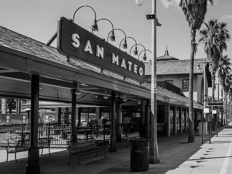 San Mateo Sign at the Train Station