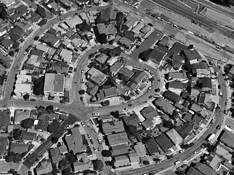 Aerial View of San Bruno Weed Delivery Cupid Row Neighborhood