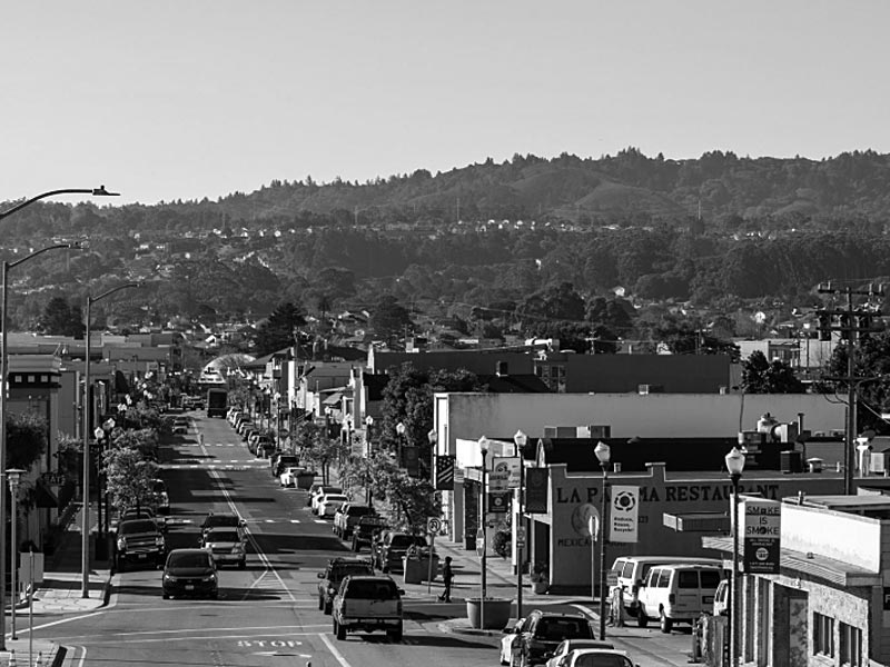 Aerial View of Downtown San Bruno California