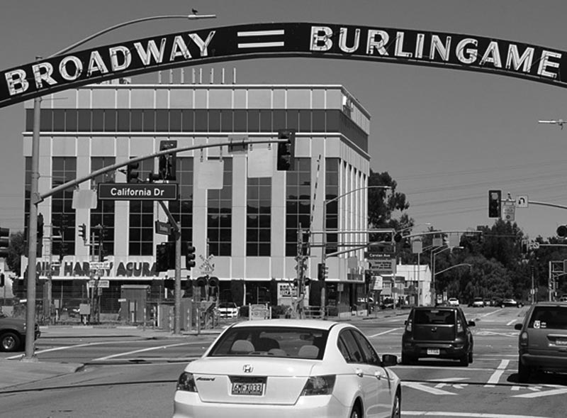 Burlingame Arch Sign Corner of Broadway and California Drive