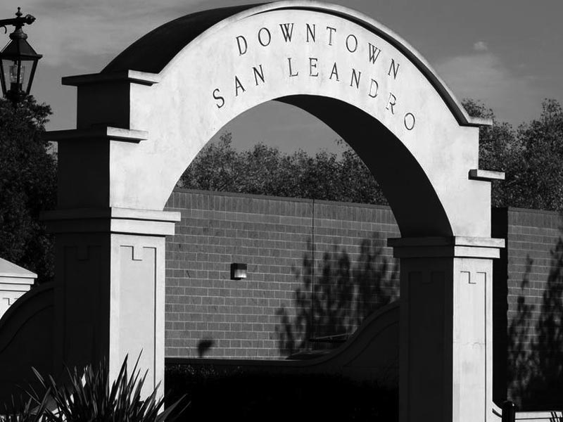 View of the Arch in Downtown San Leandro, California