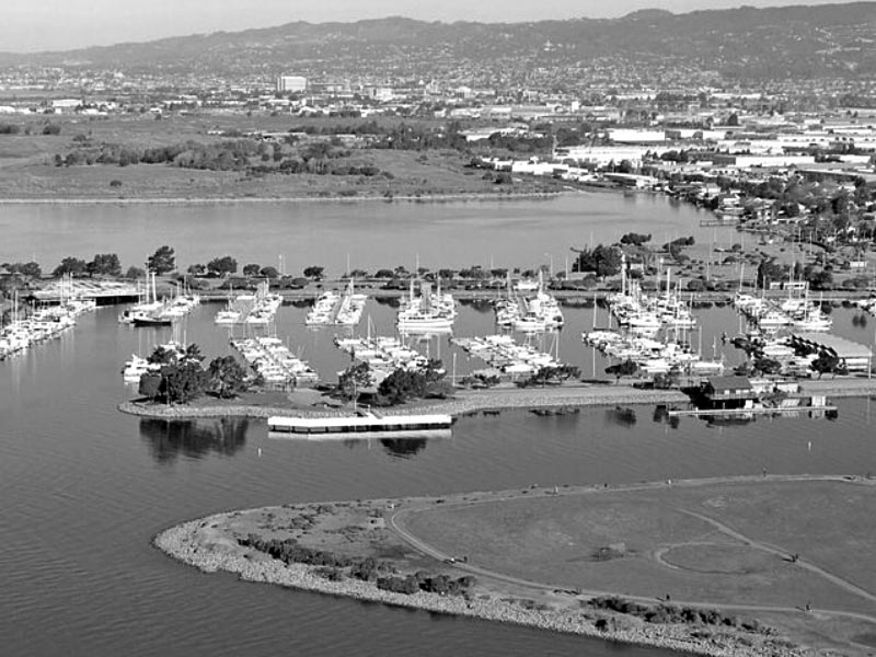 Aerial View San Leandro Weed Delivery Neighborhood and Marina Service Area