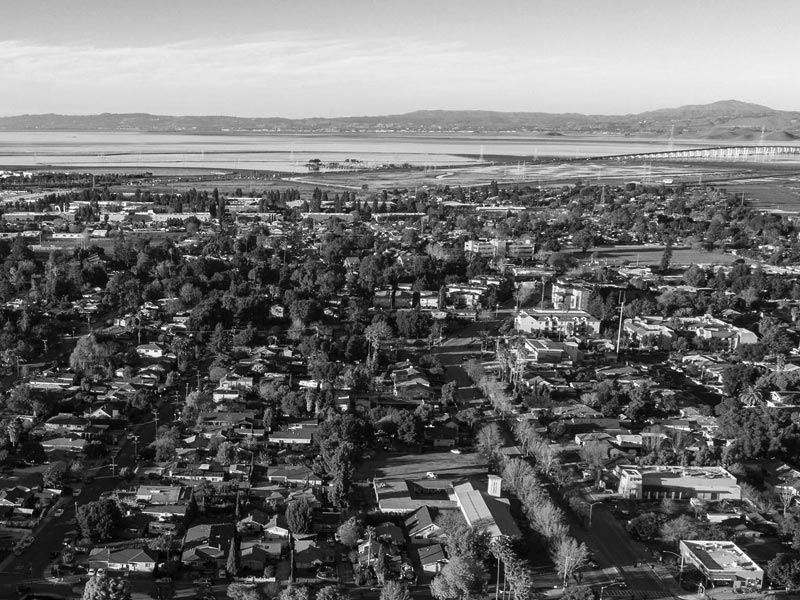 Neighborhood Aerial View East Palo Alto Weed Delivery Service Area