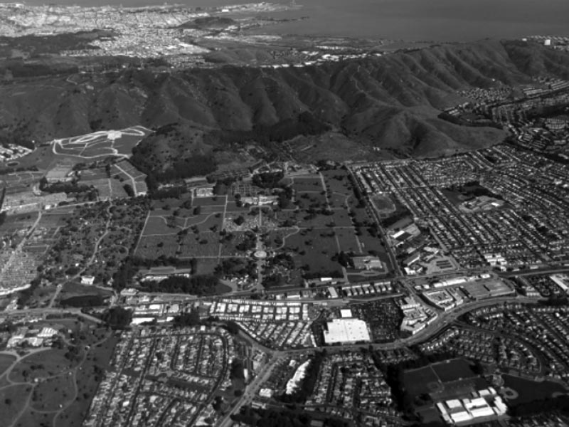 Colma Weed Delivery Service Area Aerial View